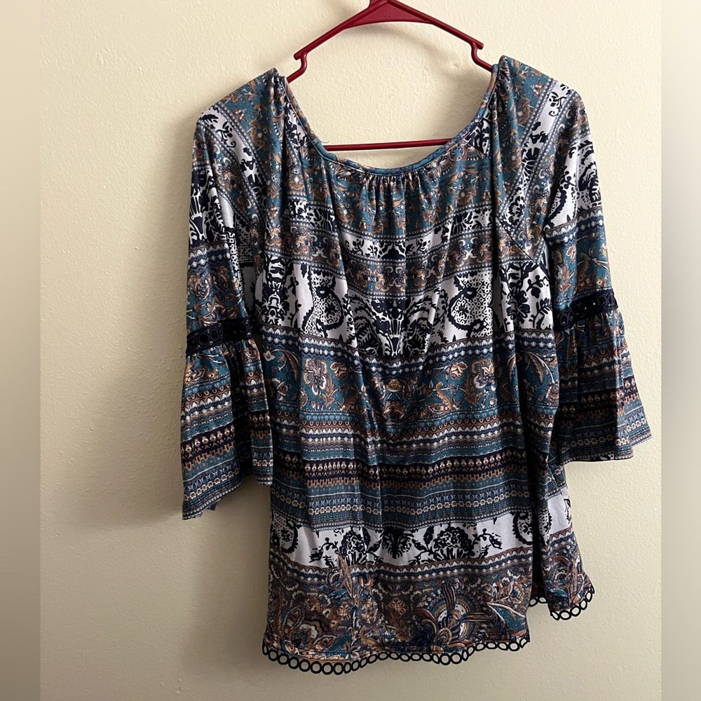 Multi Patterned Boho Blouse - Picture 7 of 8